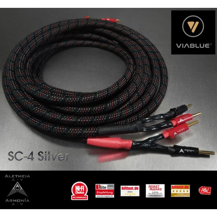 Cable VIABLUE SC-4 terminado en México por Aletheia AV empleando conectores Banana HLB